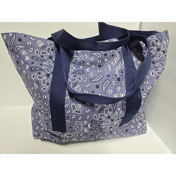 Victoria's Secret Pink Tote Bag Overnight Bag Small Floral Pattern 2 Sides Large - Picture 6 of 16